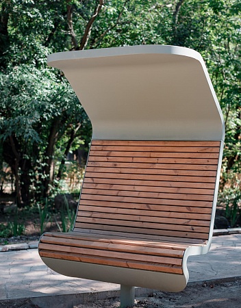Bench "Techno" (swivel, a double one with a canopy, without an embedded plate)